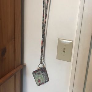 Gently used Vera Bradley lanyard with snap ID case